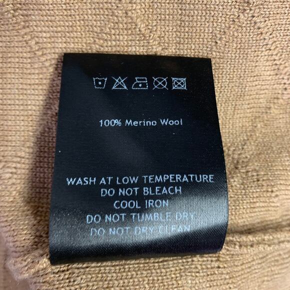 ERNEST W. BAKER Size S Brown Tan Knit Merino Wool Scoop Neck Vest - Picture 6 of 6